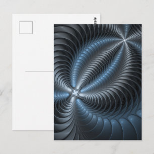 Plastisch Blauw Grijs 3D Fractale Kunst Moderne Ab Briefkaart