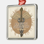 Plastisch Chirurg Caduceus Vierkant Ornament (Links)