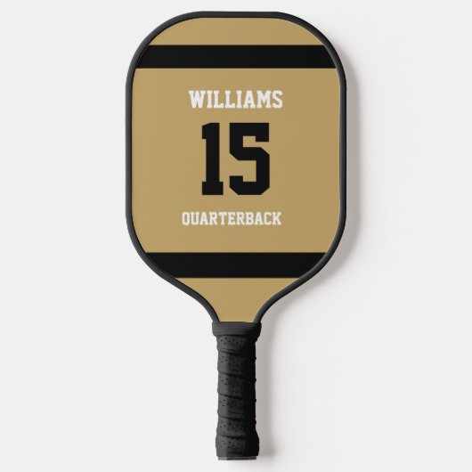 Plat Goud en Zwart Pickleball Paddle (Voorkant)