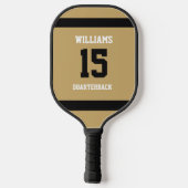 Plat Goud en Zwart Pickleball Paddle (Achterkant)