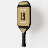 Plat Goud en Zwart Pickleball Paddle (Links)