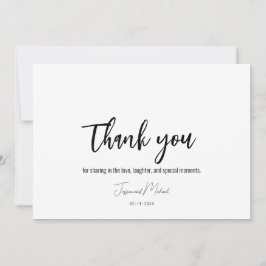 💍Plat minimalistisch Elegant Bedankkaart