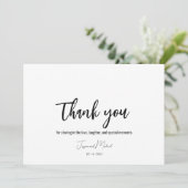 💍Plat minimalistisch Elegant Bedankkaart (Staand voorkant)