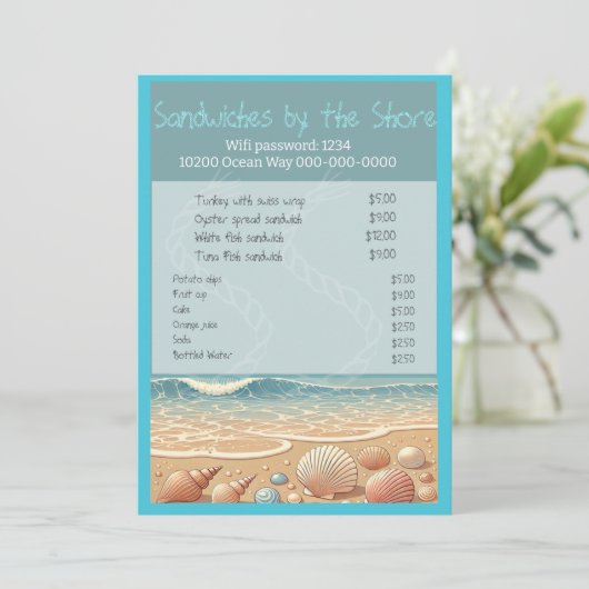 Plat Strand Menu (Staand voorkant)