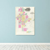 Plat van de stad Salina, Kansas Canvas Afdruk (Insitu (Houten vloer))