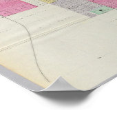 Plat van de stad Salina, Kansas Poster (Hoek)