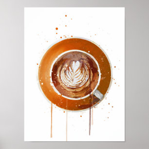 Plat Wit Oranje Poster
