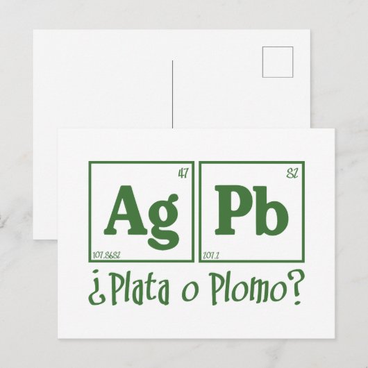 Plata o plomo briefkaart (Voorkant / Achterkant)