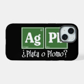 Plata o plomo iPhone 15 case (Achterkant horizontaal)