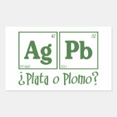 Plata o plomo rechthoekige sticker (Voorkant)