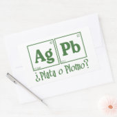 Plata o plomo rechthoekige sticker (Envelop)