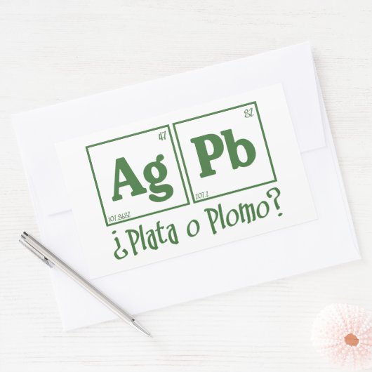Plata o plomo rechthoekige sticker (Envelop)