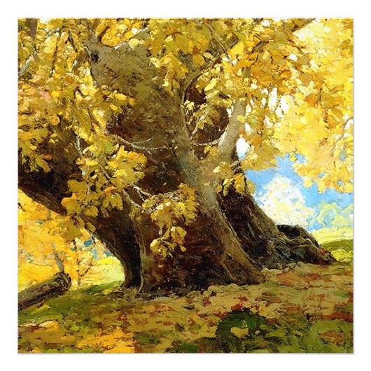 Plataan in de herfst van Edgar Payne Foto Afdruk (Voorkant)