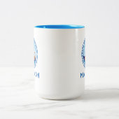 Platamon, Griekenland Grieks scheepsontwerp Tweekleurige Koffiemok (Center)