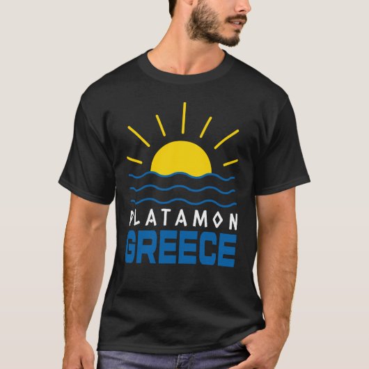 Platamon Griekenland zonneschijn en Zee Mannen T-shirt (Voorkant)