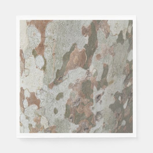 Platanen camouflage ziet er uit als boomschors pat servet (Voorkant)