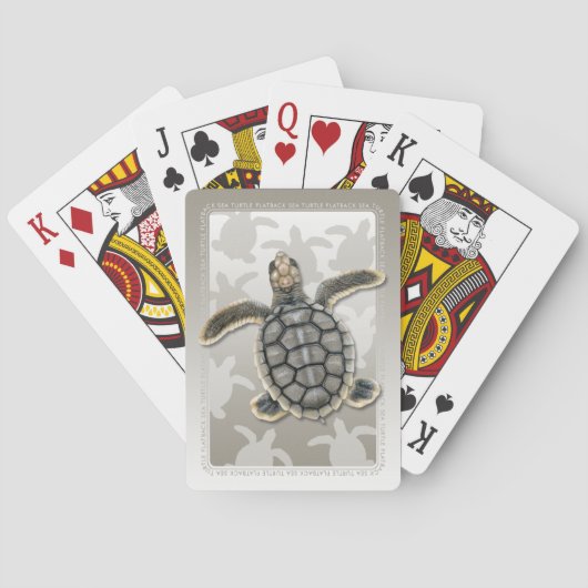 Platbackzeeschildpad Jong Speelkaarten (Achterkant)