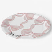 plate Pink Bow Paper Plate 1st birthday Papieren Bordje (Gekanteld)
