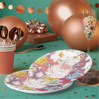 plate with flowering papieren bordje