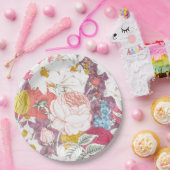 plate with flowering papieren bordje (Feest)