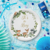 Plate Woodland baby shower, woodland animals baby  Papieren Bordje (Feest)