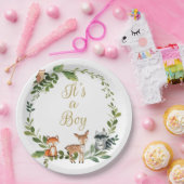 Plate Woodland baby shower, woodland animals baby  Papieren Bordje (Feest)
