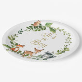 Plate Woodland baby shower, woodland animals baby  Papieren Bordje (Gekanteld)