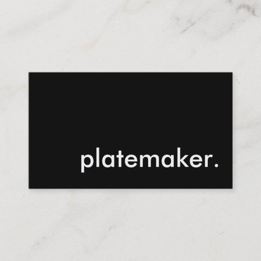 platemaker. visitekaartje (Voorkant)