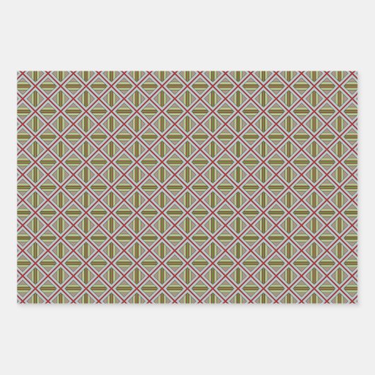 Platen in rood, groen en grijs inpakpapier vel (Voorkant 2)