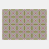 Platen in rood, groen en grijs inpakpapier vel (Voorkant)