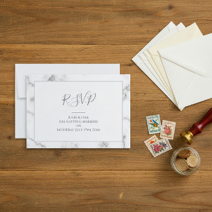 Platen met marmereffect RSVP-kaart RSVP Kaartje