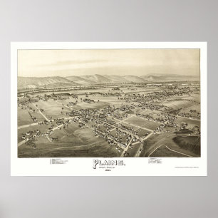 Platen, PA Panorama Kaart - 1892 Poster