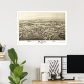 Platen, PA Panorama Kaart - 1892 Poster (Thuiskantoor)