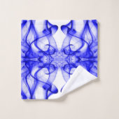 Platen van blauwe rook op wit bad handdoek (Wasdoekje)