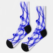 Platen van blauwe rook op wit sokken (Links)