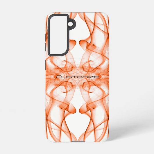 Platen van Oranje rook Aangepast op wit Samsung Galaxy Hoesje (Achterkant)