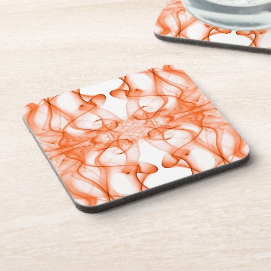 Platen van Oranje rook op wit Drankjes Onderzetter (Linkerzijde)