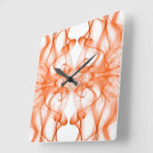 Platen van Oranje rook op wit Vierkante Klok (Hoek)