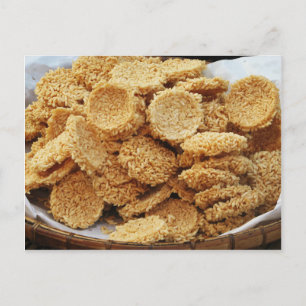 Platen van rijst ~ Aziatische zoetwaren Briefkaart