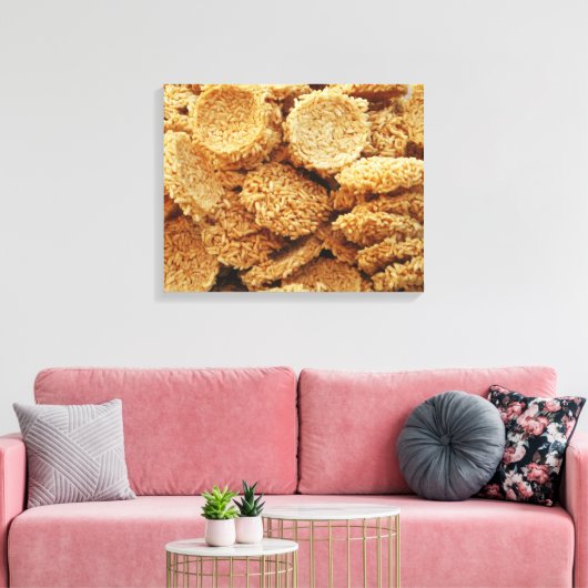 Platen van rijst ~ Aziatische zoetwaren Canvas Afdruk (Insitu (Woonkamer))