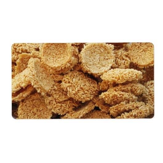 Platen van rijst ~ Aziatische zoetwaren Etiket (Voorkant)