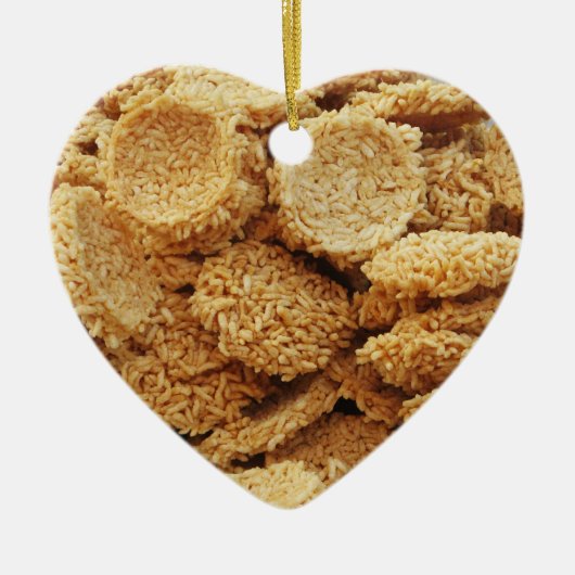 Platen van rijst ~ Aziatische zoetwaren Keramisch Ornament (Voorkant)