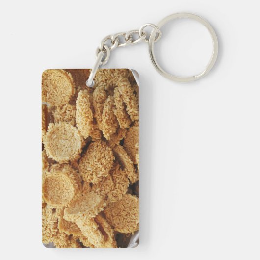 Platen van rijst ~ Aziatische zoetwaren Sleutelhanger (achterkant)