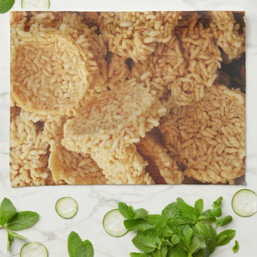 Platen van rijst ~ Aziatische zoetwaren Theedoek (Gevouwen)