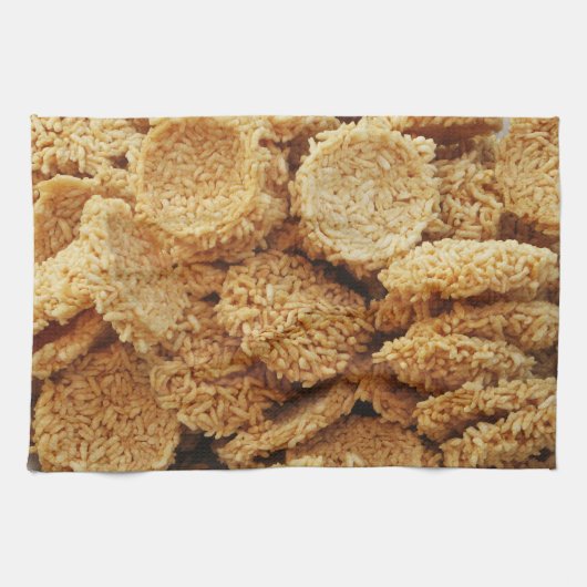 Platen van rijst ~ Aziatische zoetwaren Theedoek (Horizontaal)