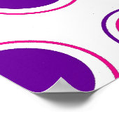 Platen van warme roze en Paarse poka Concentrieke  Poster (Hoek)