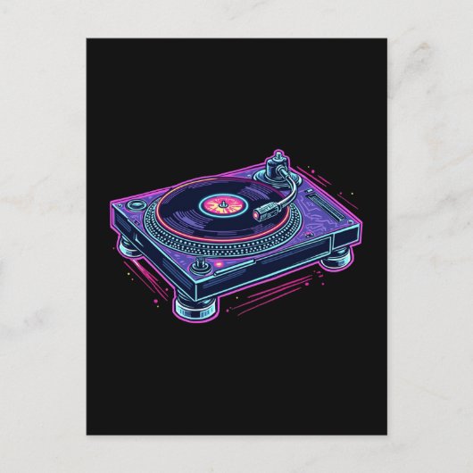 Platenspeler Audio LP Vinyl Record Player Briefkaart (Voorkant)