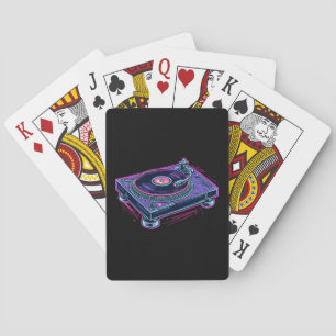 Platenspeler Audio LP Vinyl Record Player Pokerkaarten
