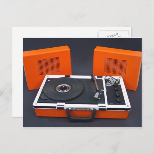 platenspeler briefkaart (Voorkant / Achterkant)