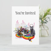 Platenspeler DJ Pumpin Music Cat Kaart (Staand voorkant)